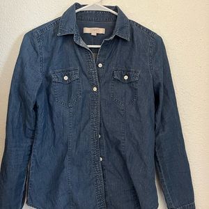 LOFT Chambray button up shirt